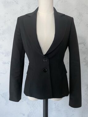 WHBM Black Structured Blazer Office Career Jacket Size 0